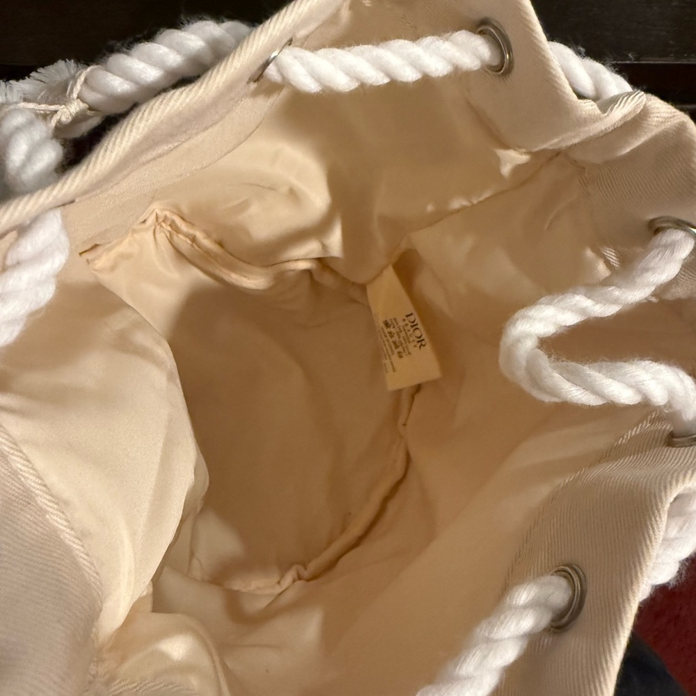 Dior Cream Canvas Bucket Bag - Picture 3 of 3